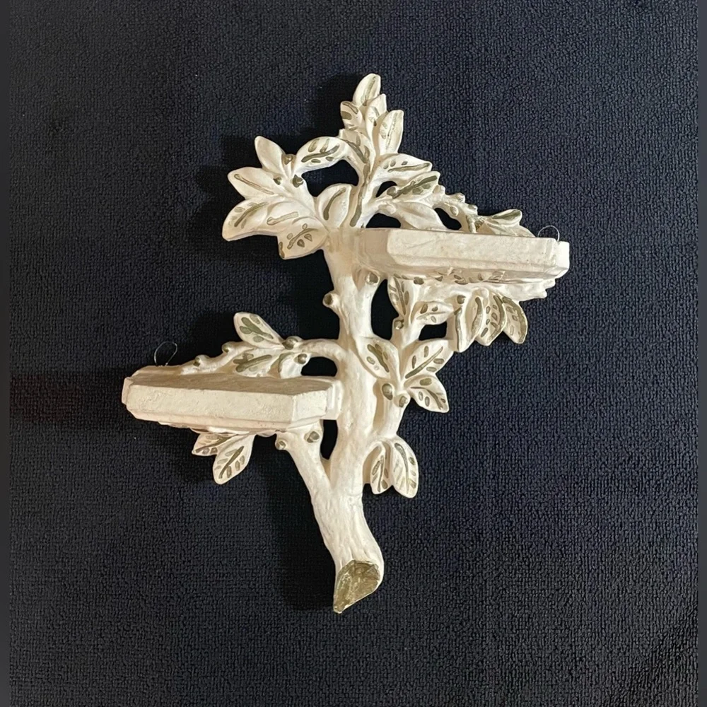 Vintage 1950's Ceramic Wall Hanging Sconce Tree Branch with Leaves